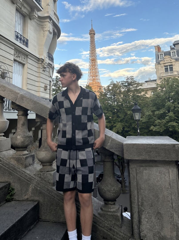 Customer wearing ESSNTL Pixel Set