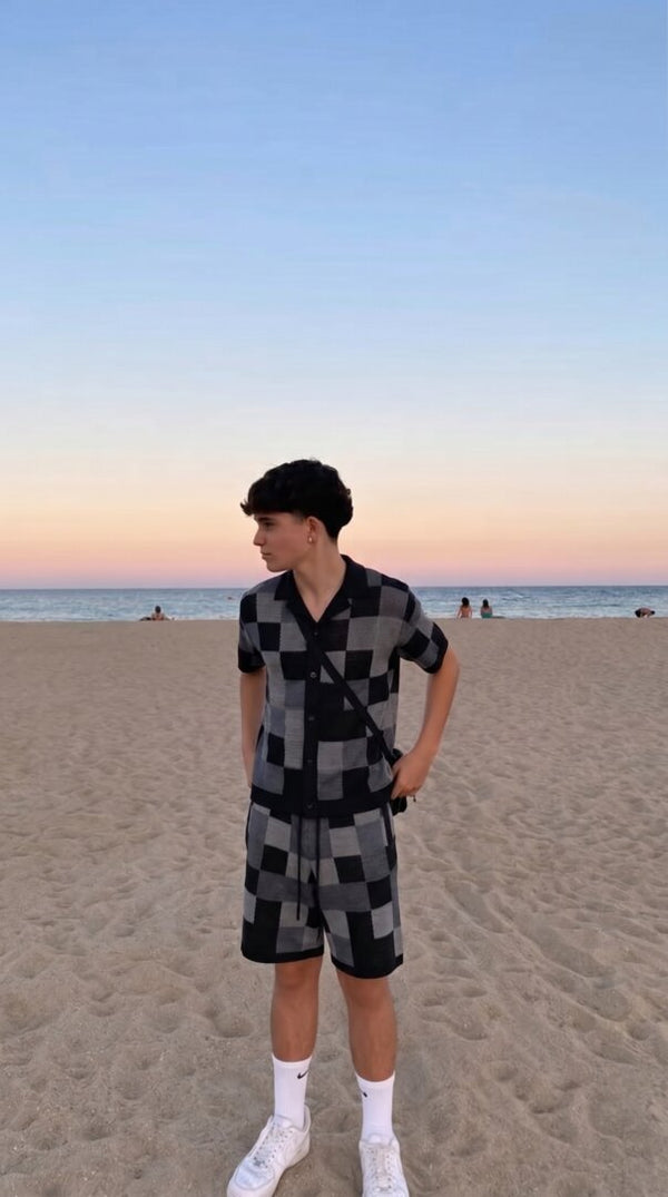 Customer wearing ESSNTL Pixel Set