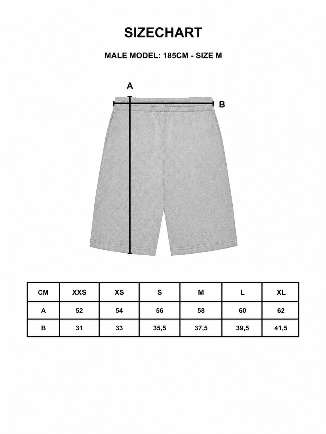 Shorts size chart